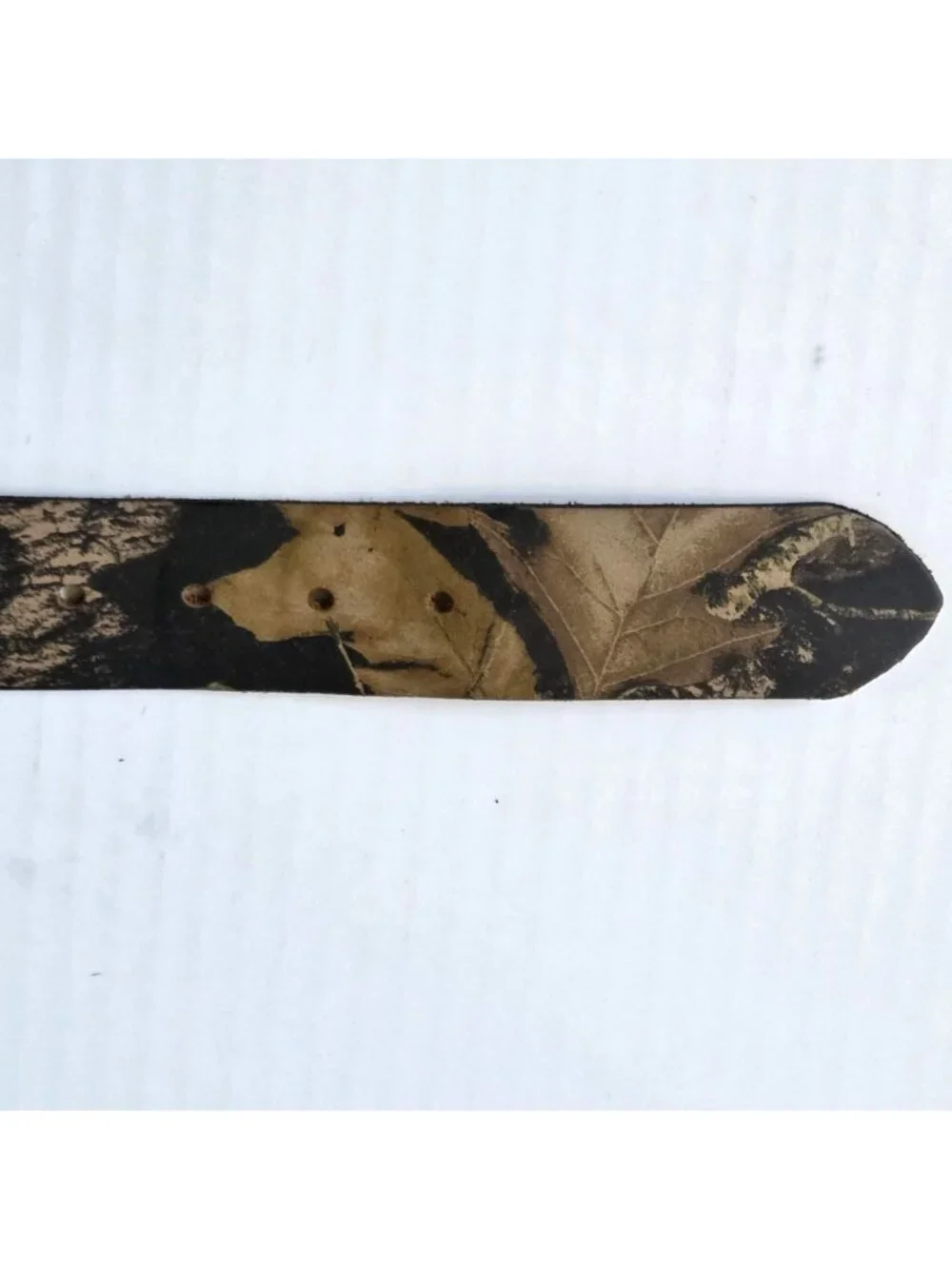 Royden Belt Mens 38 Beige Brown Camo Leather Hunting Camping Camouflage USA